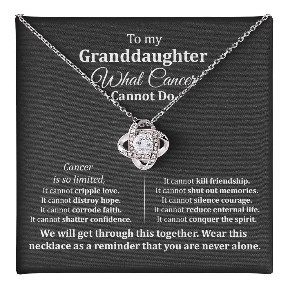 Granddaughter Cancer Support Necklace Gift Box