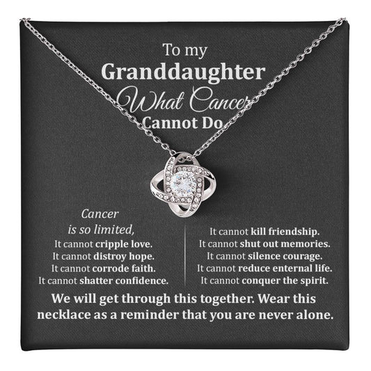 Granddaughter Cancer Support Necklace Gift Box