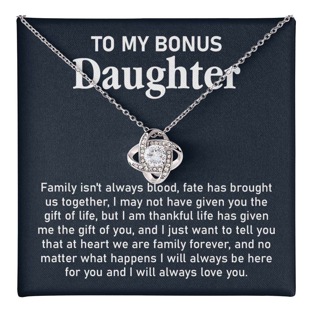 Bonus Daughter Necklace Gift with Family Forever Note