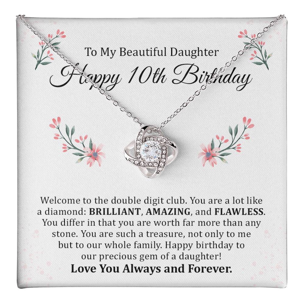 10th Birthday Necklace for Daughter Gift