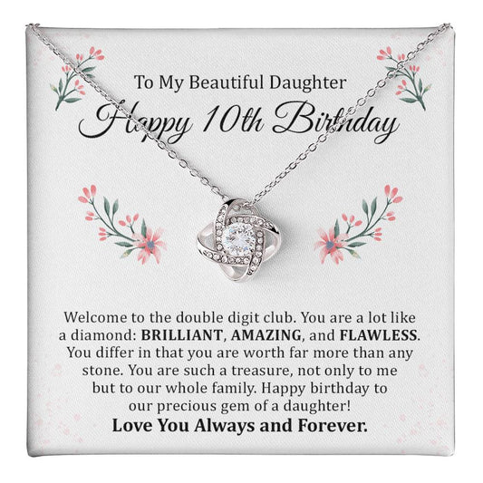 10th Birthday Necklace for Daughter Gift