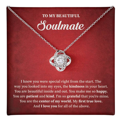 Soulmate Necklace Gift for Her with Message Card