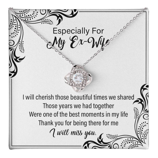 Ex-Wife Necklace Gift – I Will Miss You Message Card
