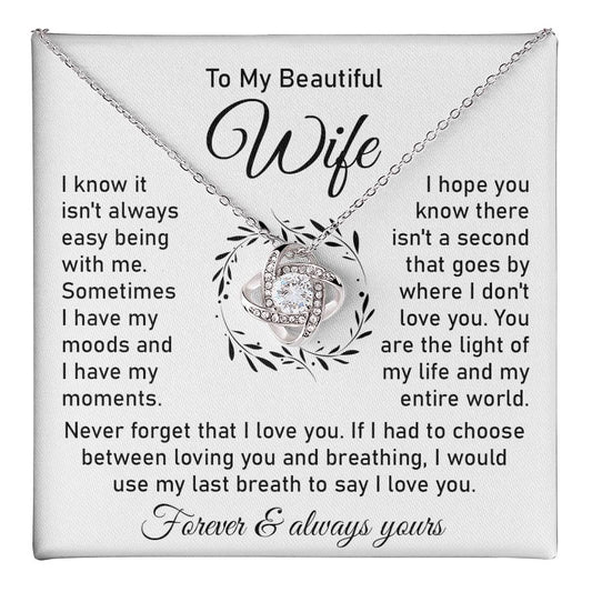 Necklace Gift for Wife With Deep Love Message Card