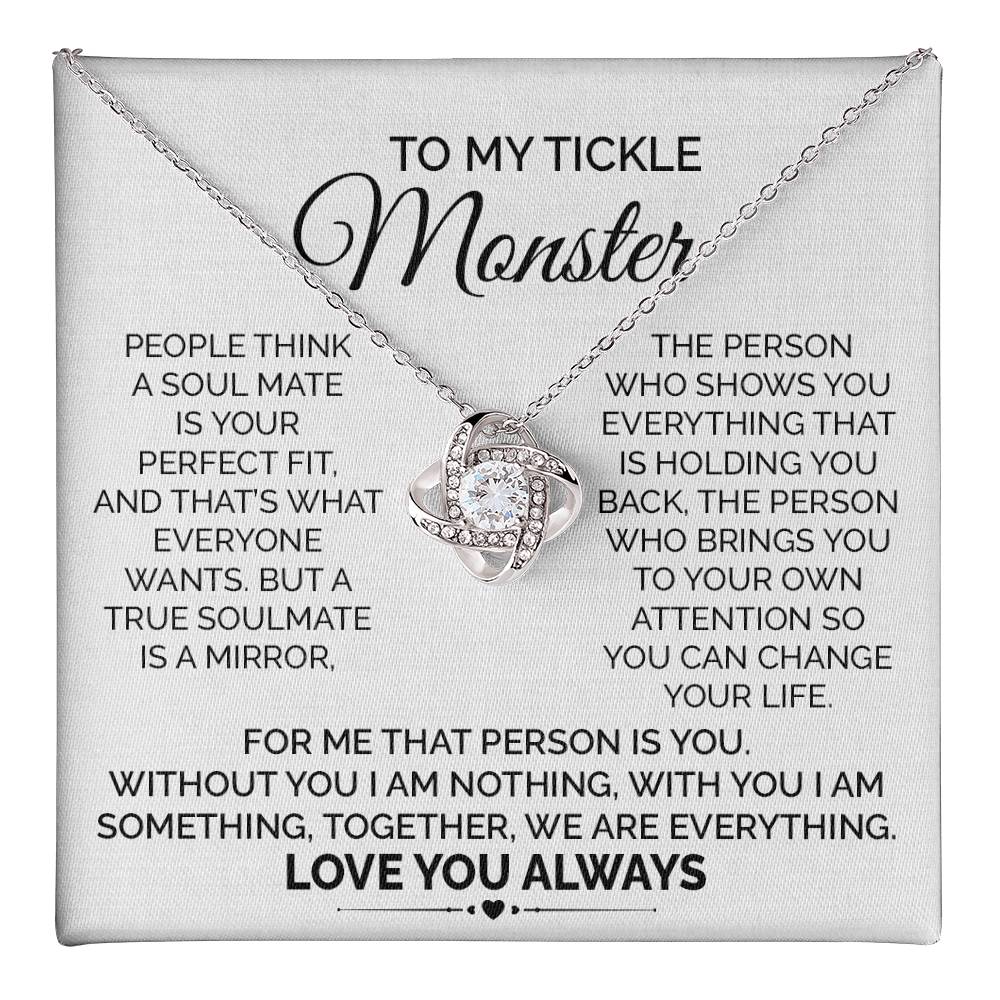 Tickle Monster Necklace Gift for Her with Card