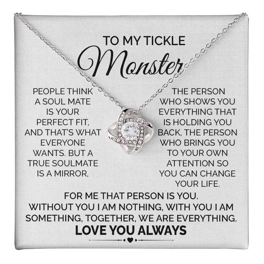 Tickle Monster Necklace Gift for Her with Card