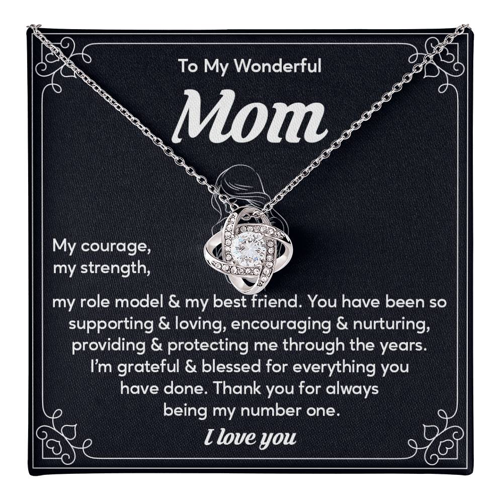 To My Wonderful Mom, Wonderful Mom Pendant Heartfelt Necklace For Her Sweet Pendant Thank You Gift For Support To My Best Friend Mom Jewelry Special Pendant For A Supportive Mom Sentimental Jewelry Thoughtful Necklace