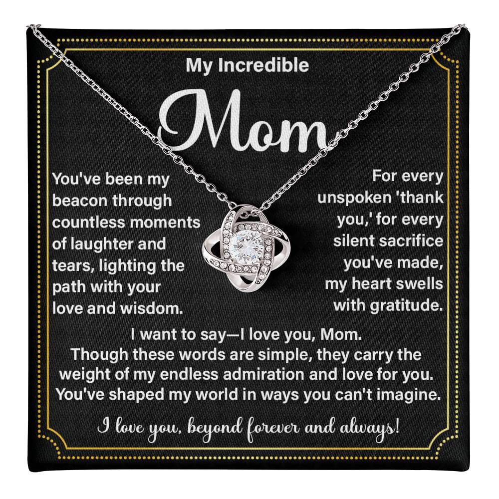 Incredible Mom Necklace Gift with Message Card