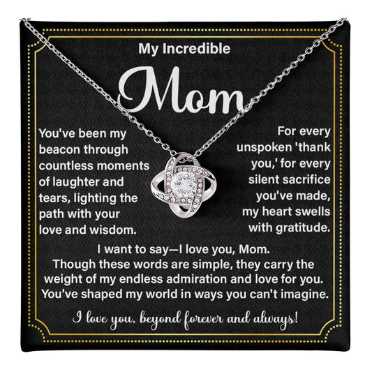 Incredible Mom Necklace Gift with Message Card
