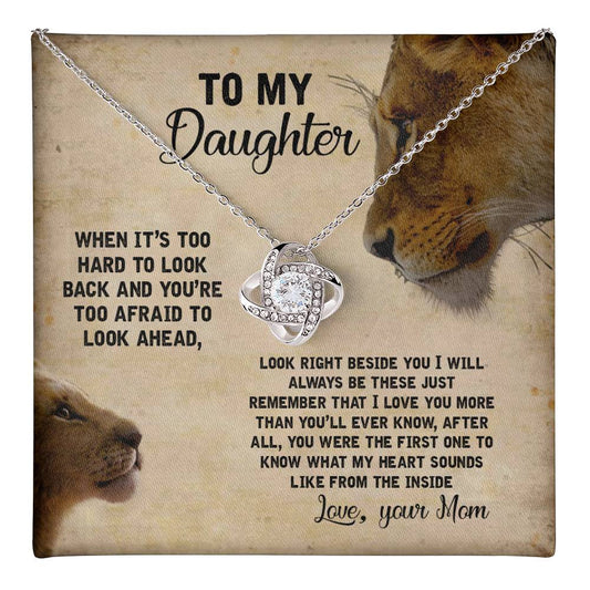 To My Daughter Necklace Gift from Mom – Lion Message Card