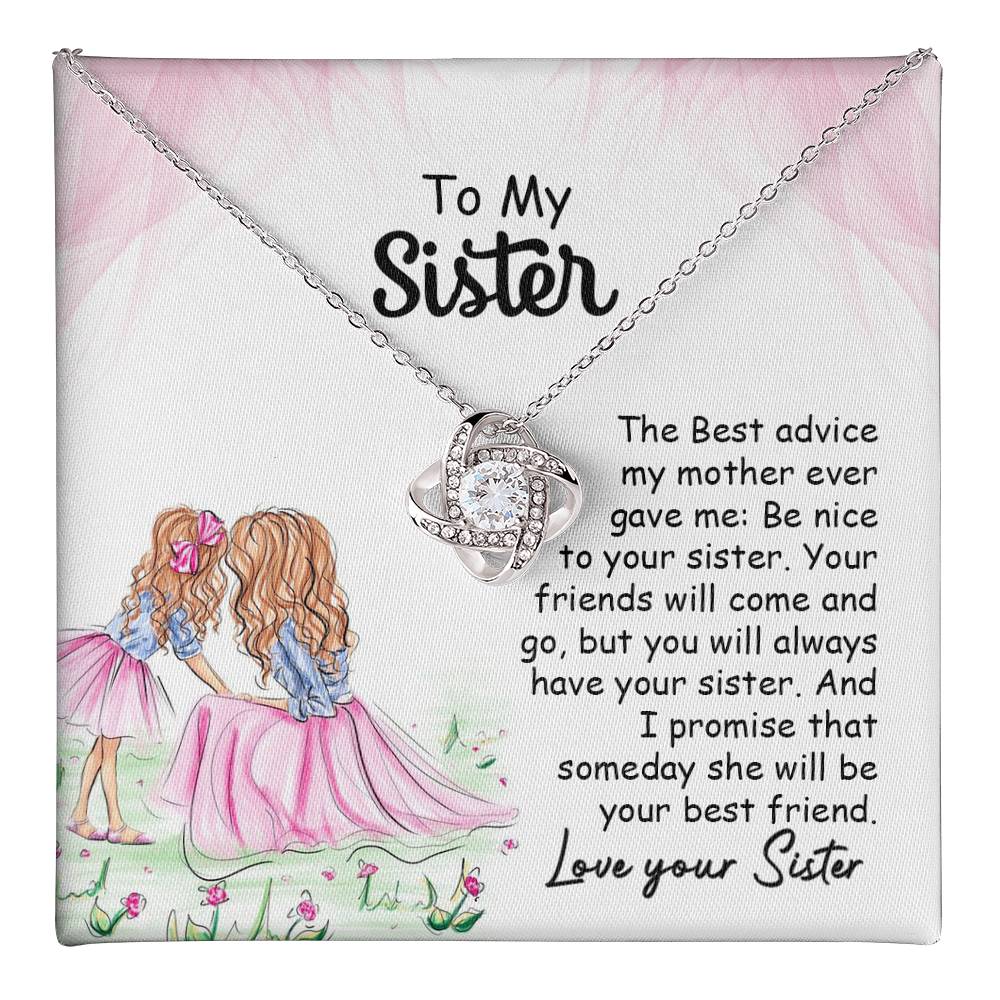 Sister Necklace Gift with Heartfelt Message Card