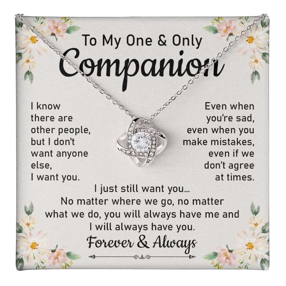 Companion Necklace for One and Only Love With Message Card