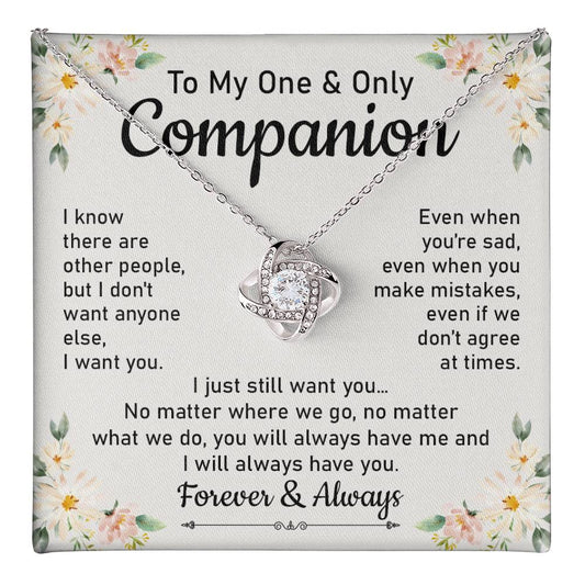 Companion Necklace for One and Only Love With Message Card