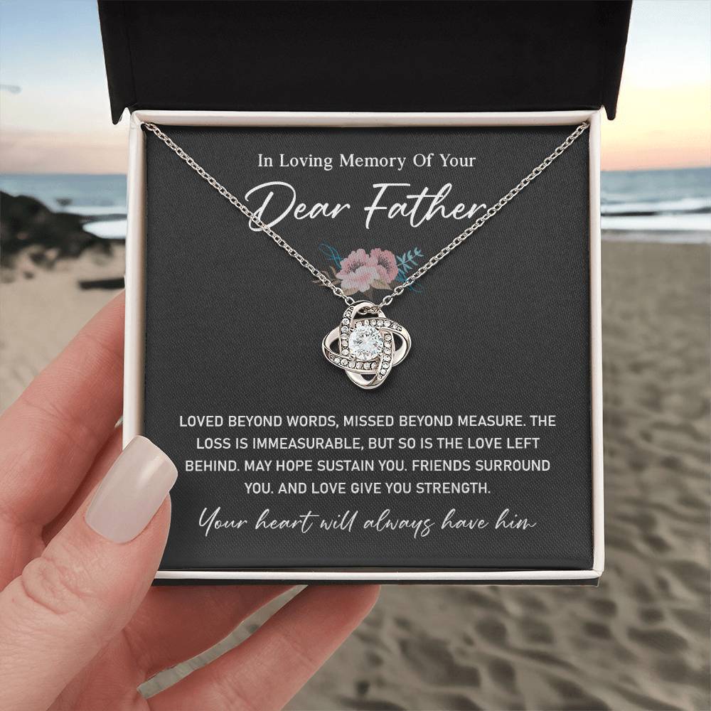 Sympathy Necklace for Loss of Father with Gift Card