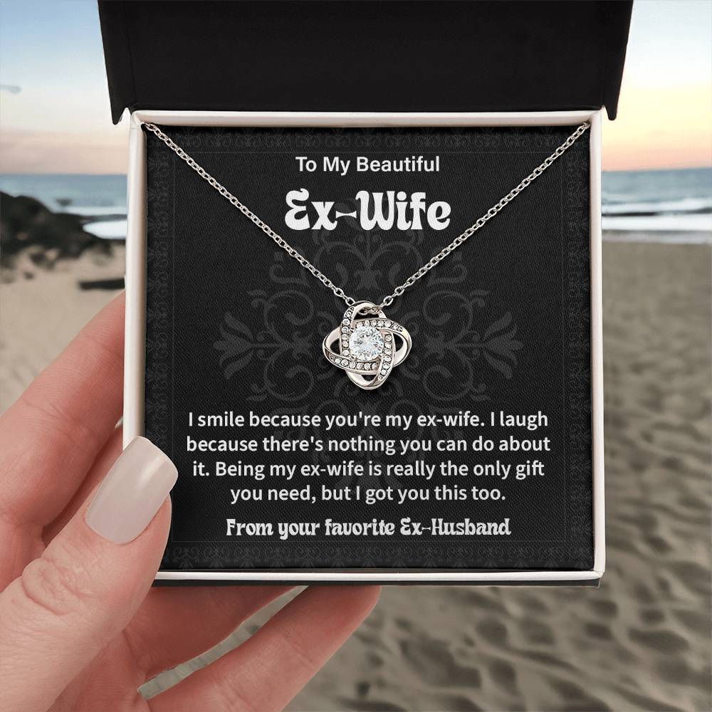 Funny Ex Wife Gift – Necklace with Message Card & Box
