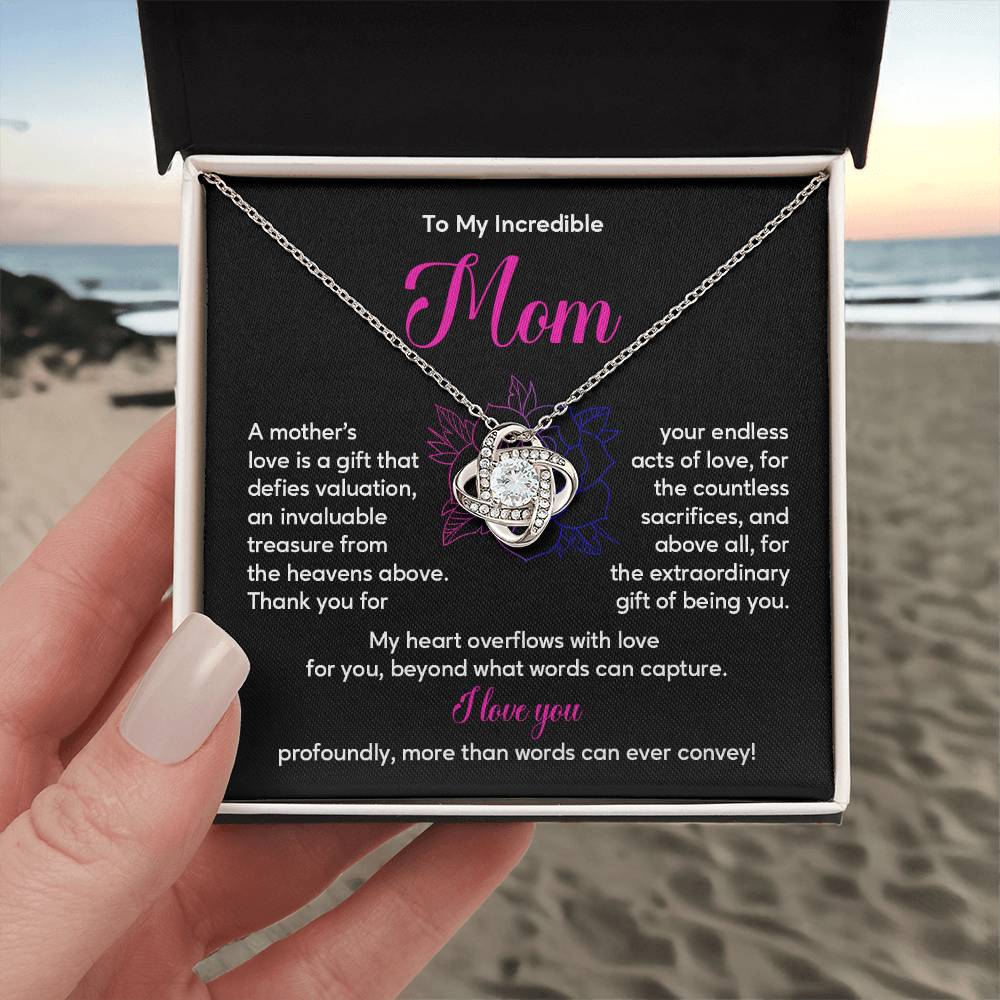 Incredible Mom Necklace Gift with Message Card