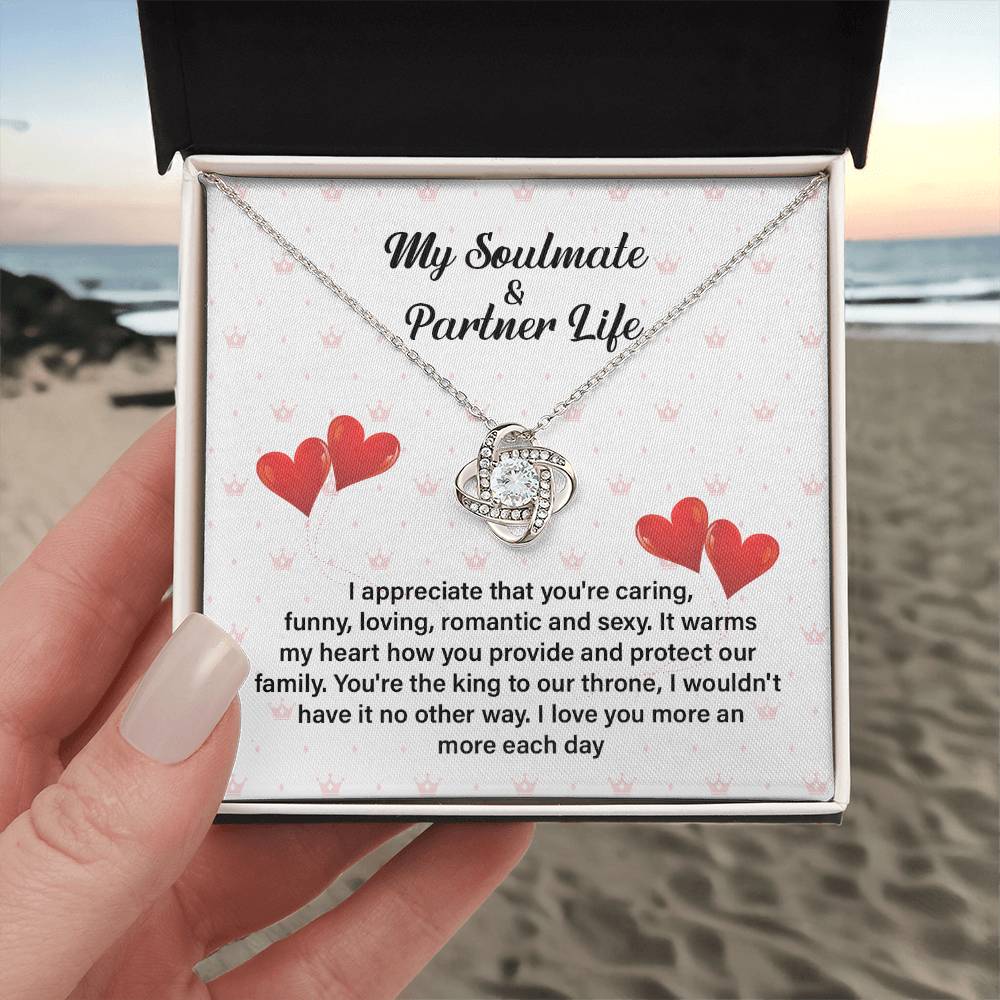 Soulmate Partner Necklace for Husband with Love Quote