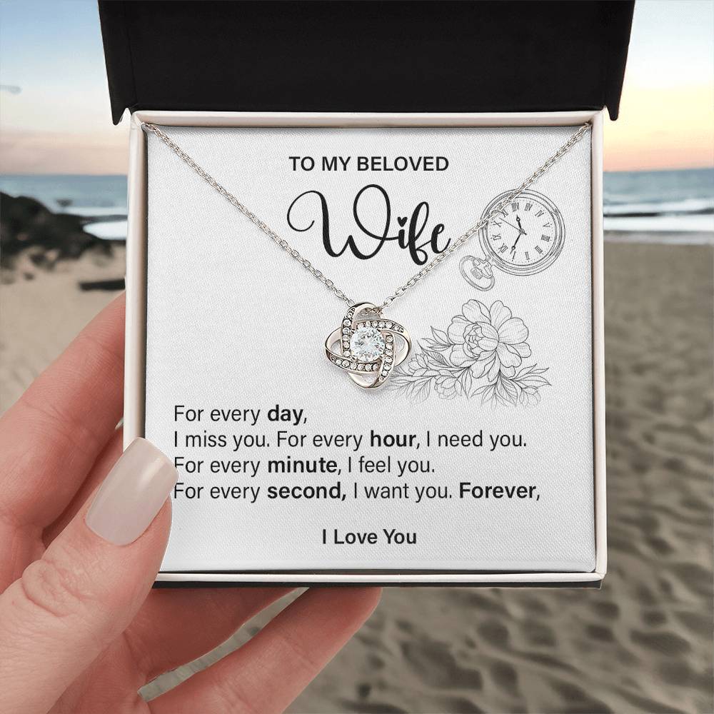 Romantic Necklace Gift for Wife with Love Message