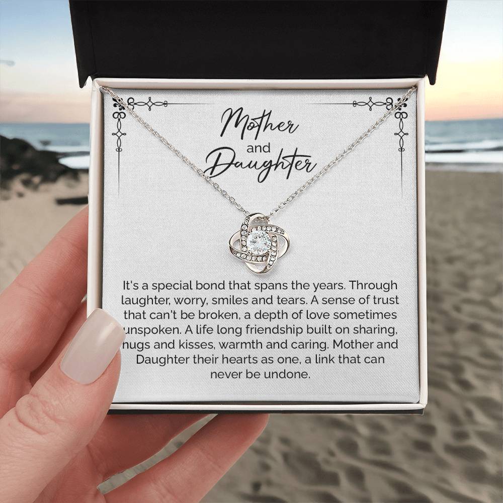 Mother Daughter Necklace Gift with Heartfelt Message