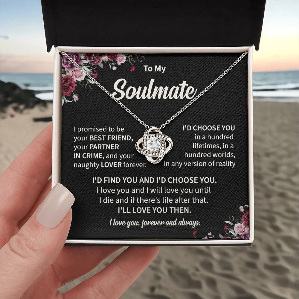 Soulmate Love Knot Necklace with Message Card & Gift Box