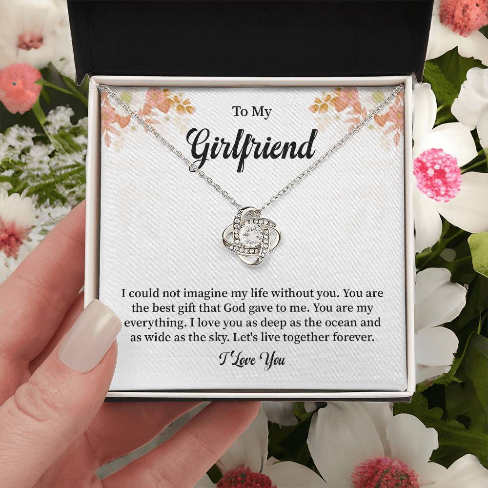 Girlfriend Necklace Gift with I Love You Message Card