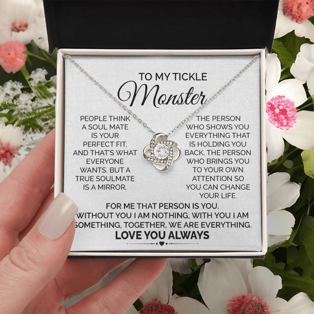 Tickle Monster Necklace Gift for Her with Card