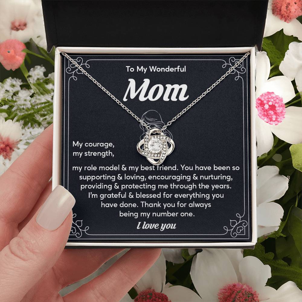 To My Wonderful Mom, Wonderful Mom Pendant Heartfelt Necklace For Her Sweet Pendant Thank You Gift For Support To My Best Friend Mom Jewelry Special Pendant For A Supportive Mom Sentimental Jewelry Thoughtful Necklace