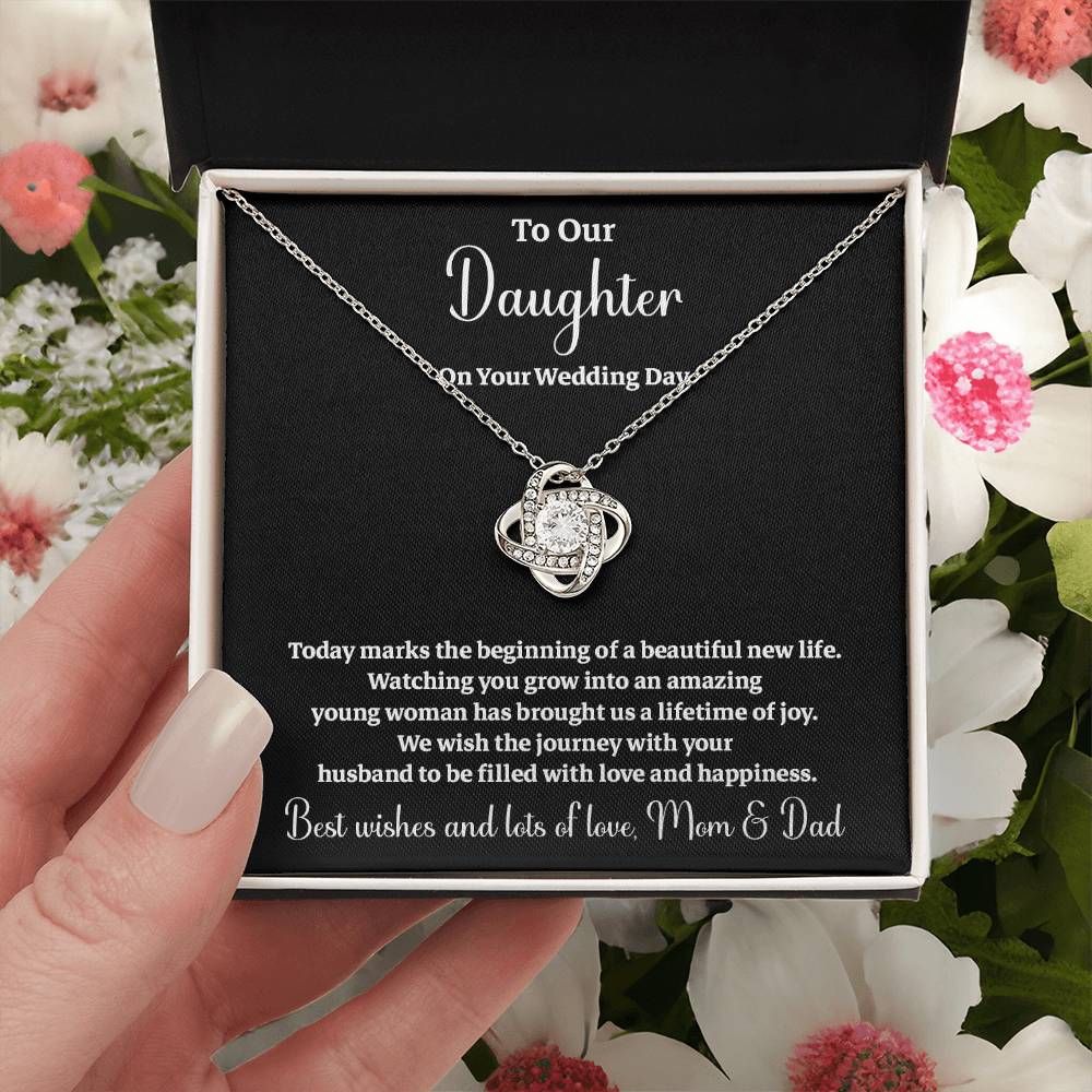 To Our Daughter On Your Wedding Day Heartfelt Wishes For A Beautiful New Life Gift From Your Mom And Dad Wedding Day Gift For Daughter New Life Celebration Jewelry Mother And Father Wedding Message Daughter's Wedding Day Jewelry Joyful Wedding Day Gift