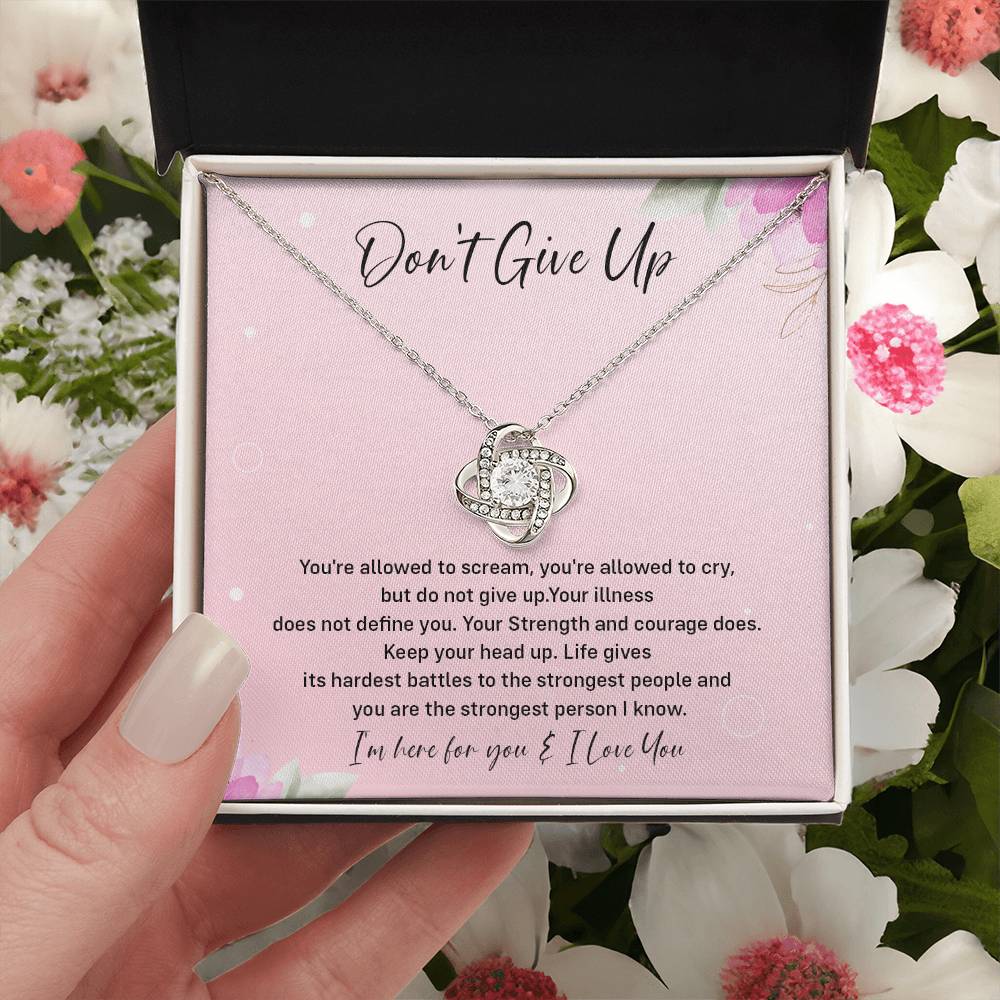 Don't Give Up Strength And Courage Necklace Don't Give Up Necklace Supportive Gift For Fighter You Are Strong Necklace Life's Battles Necklace Emotional Connection Necklace Love And Support Necklace Motivational Jewelry Breast Cancer Necklace For Soulmate