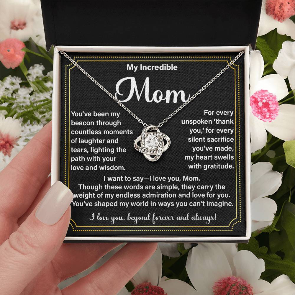 Incredible Mom Necklace Gift with Message Card