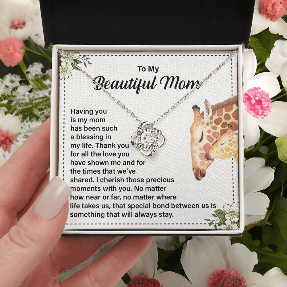 Daughter to Mom Necklace Gift with Message Card