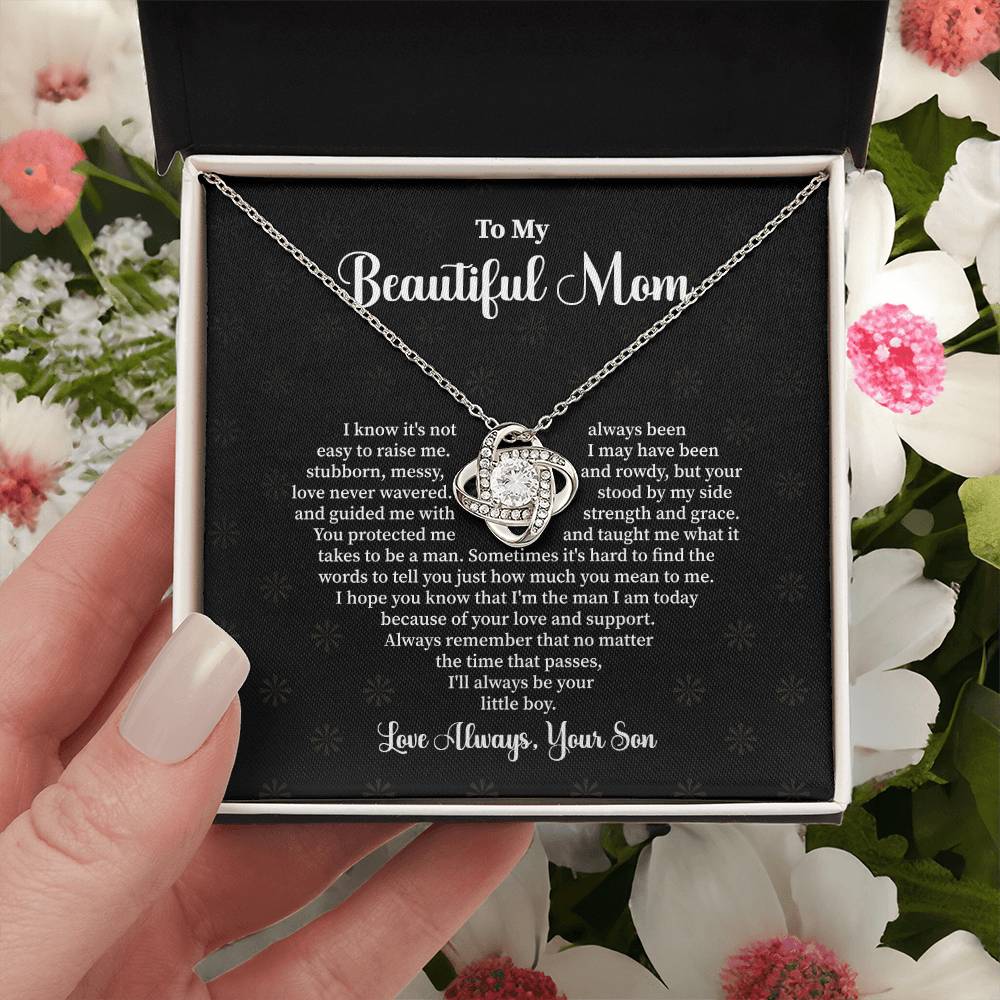 Mother Necklace from Son – with Gift Box & Message Card