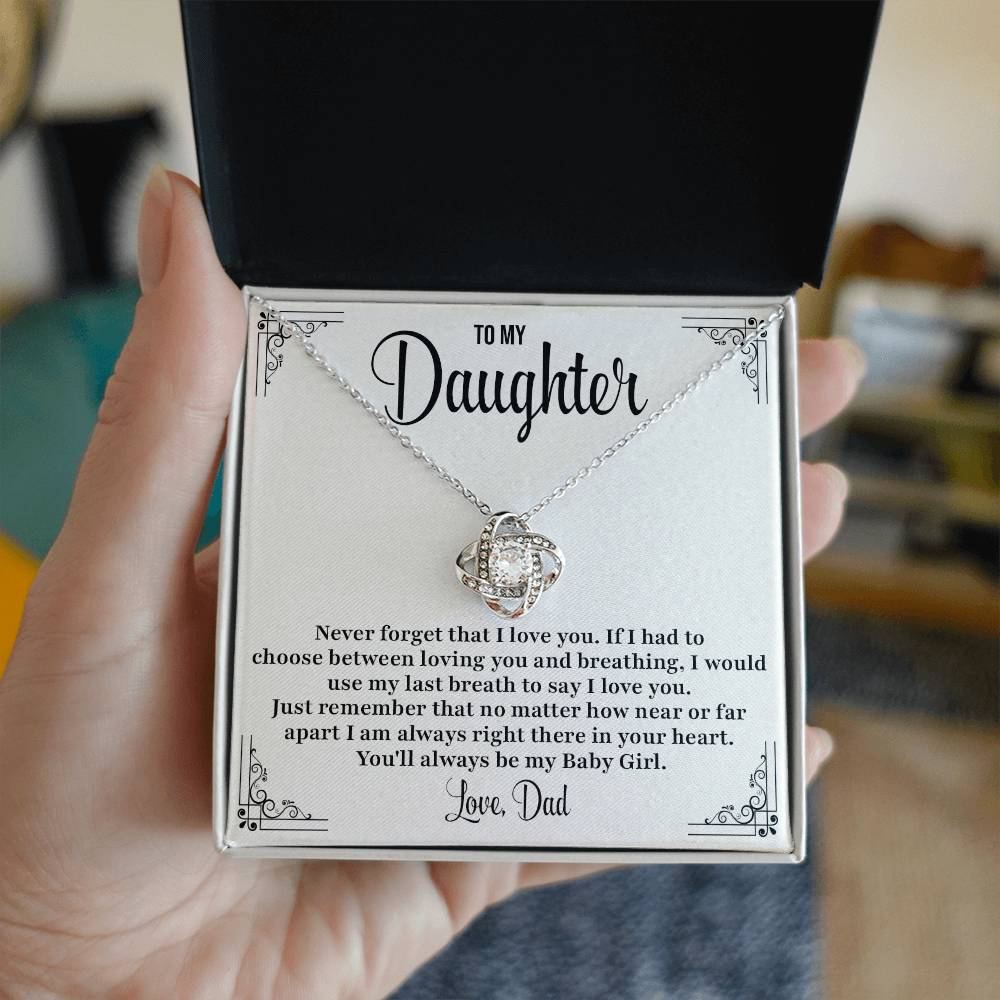 To My Daughter Necklace Gift from Dad – Breath Quote Message