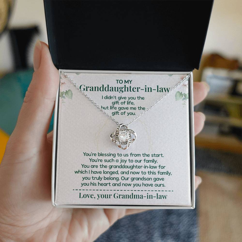 To My Granddaughter-in-law - Necklace Gift Family Is Made From Love, Not Genes Thank You For Making My Grandson Feel Complete Heartfelt Jewelry To Celebrate Our Family Bond Heartfelt Jewelry For Granddaughter-in-law Love And Family Necklace Gift