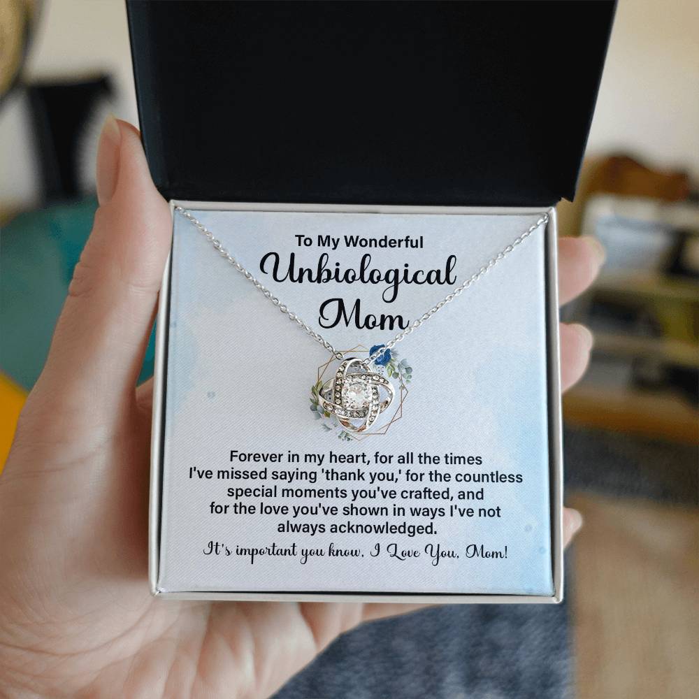 To My Wonderful Unbiological Mom, Forever In My Heart Necklace Thank You Mom Gift Special Moments Necklace Best Love And Gratitude Necklace Gift Engraved Special Moments Necklace Best Second Mom Necklace Gift