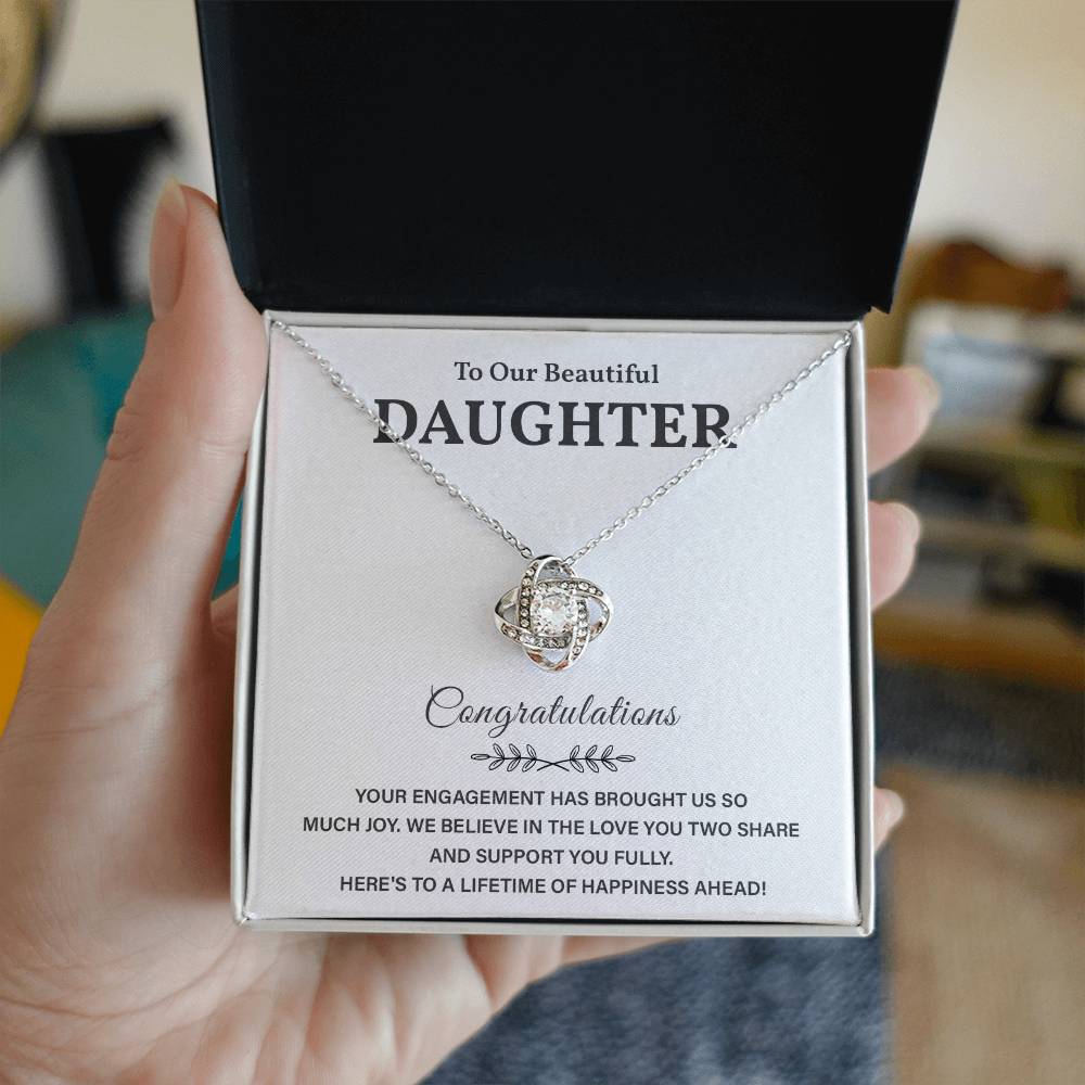 To Our Beautiful Daughter Engagement Necklace Gift Dad Sentimental Gift For Daughter’s Engagement Jewelry Gift For Daughter’s Engagement Daughter’s Special Day Necklace Meaningful Engagement Gift For Daughter Engagement Jewelry For Daughter