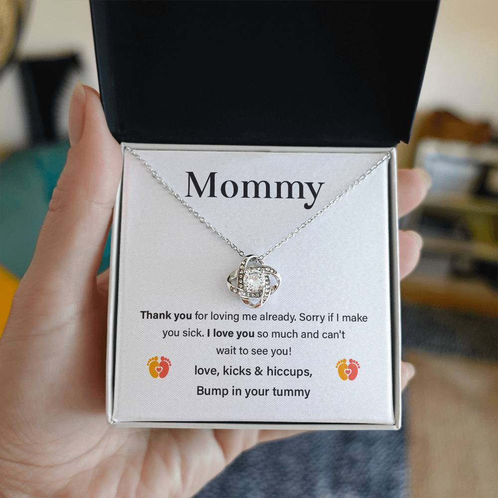 Funny Necklace Gift for Pregnant Mom from Baby Bump in Tummy