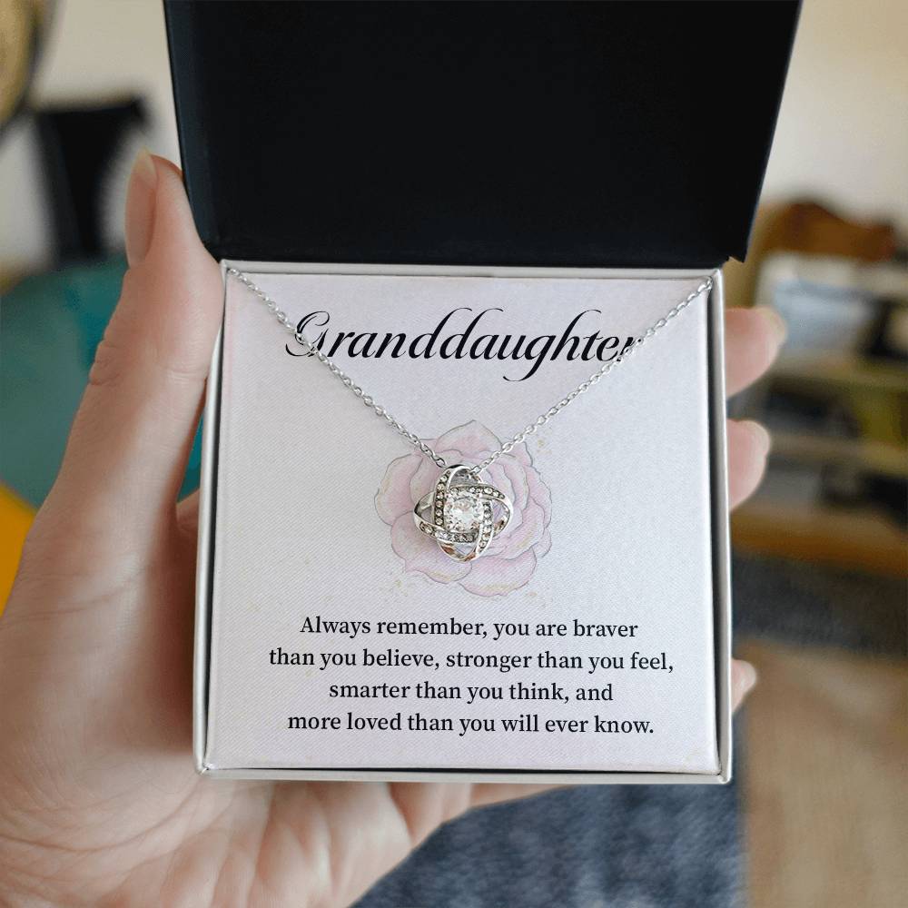 To My Granddaughter Necklace – You Are Braver Than You Believe Gift