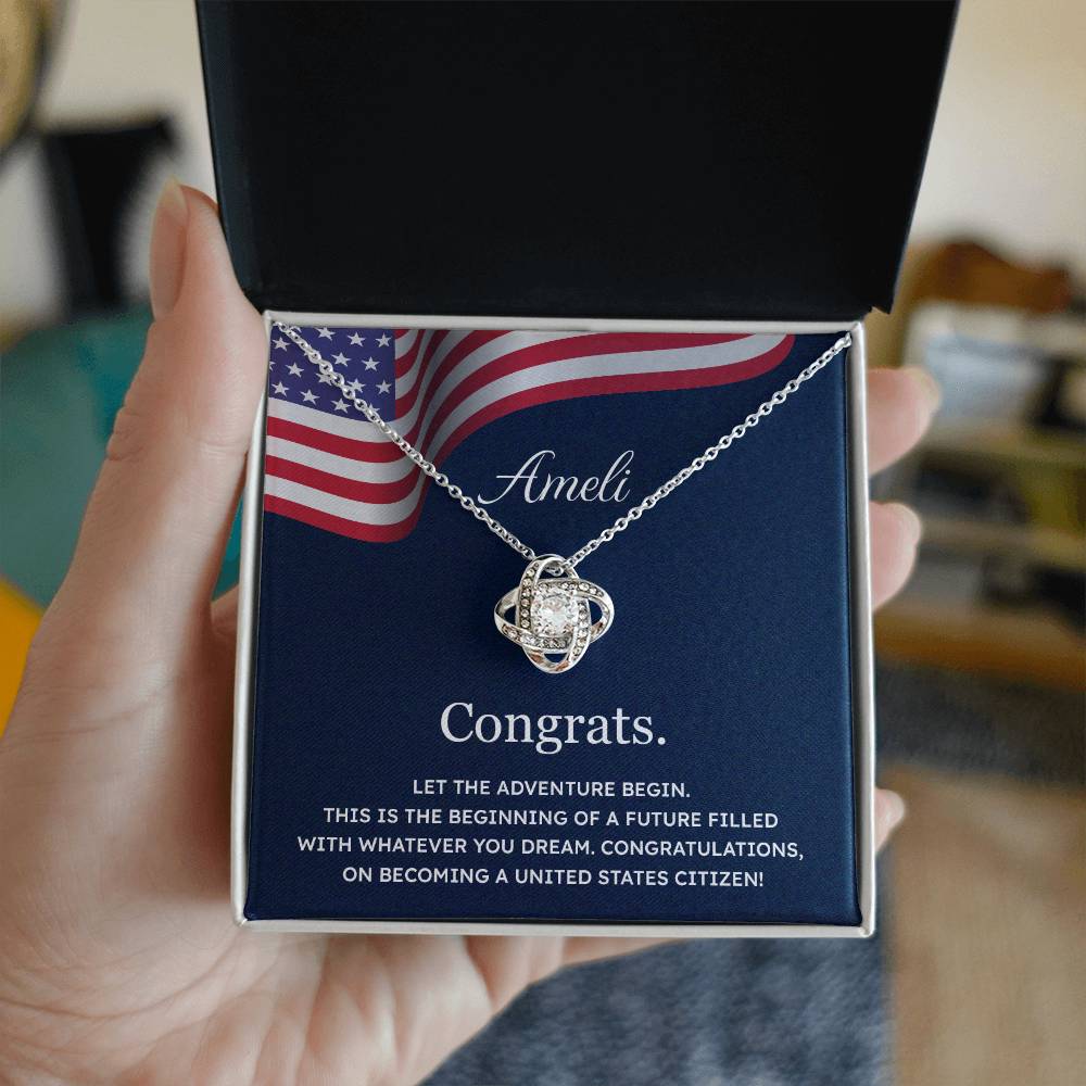 Congrats Necklace For New U.s. Citizen Ameli Necklace For New U.s. Citizen Gift For Citizenship Celebration Necklace With Citizenship Message Necklace For New U.s. Citizen Ameli Gift For Becoming A U.s. Citizen Proud U.s. Citizen Jewelry