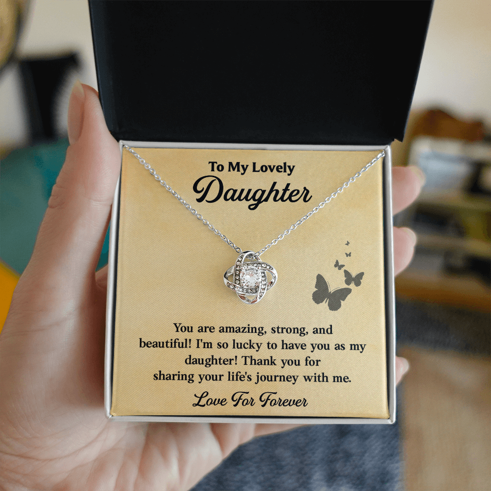 Daughter Necklace Gift Strong, Beautiful & Loved