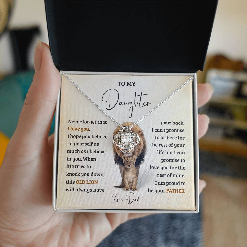 Daughter Gift from Dad with Lion Love Card