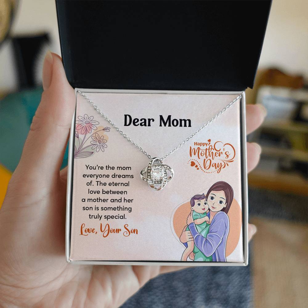 Dear Mom, Heartfelt Necklace For Love Loving Jewelry For Mother's Day Sentimental Necklace For Connection Loving Pendant For A Mother-son Bond Special Pendant Special Necklace Thoughtful Necklace For Love