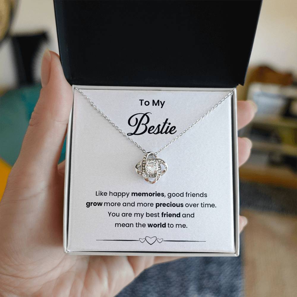 Bestie Necklace Gift for Friend with Message Card