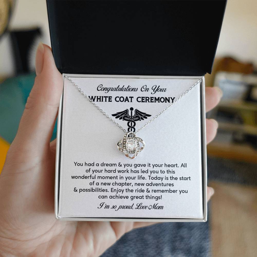 Congratulations On Your White Coat Ceremony Necklace White Coat Ceremony Necklace Gift Congratulations White Coat Ceremony Jewelry White Coat Graduation Necklace Gift New Adventures Necklace Gift  Proud Of You Mom Gift Necklace