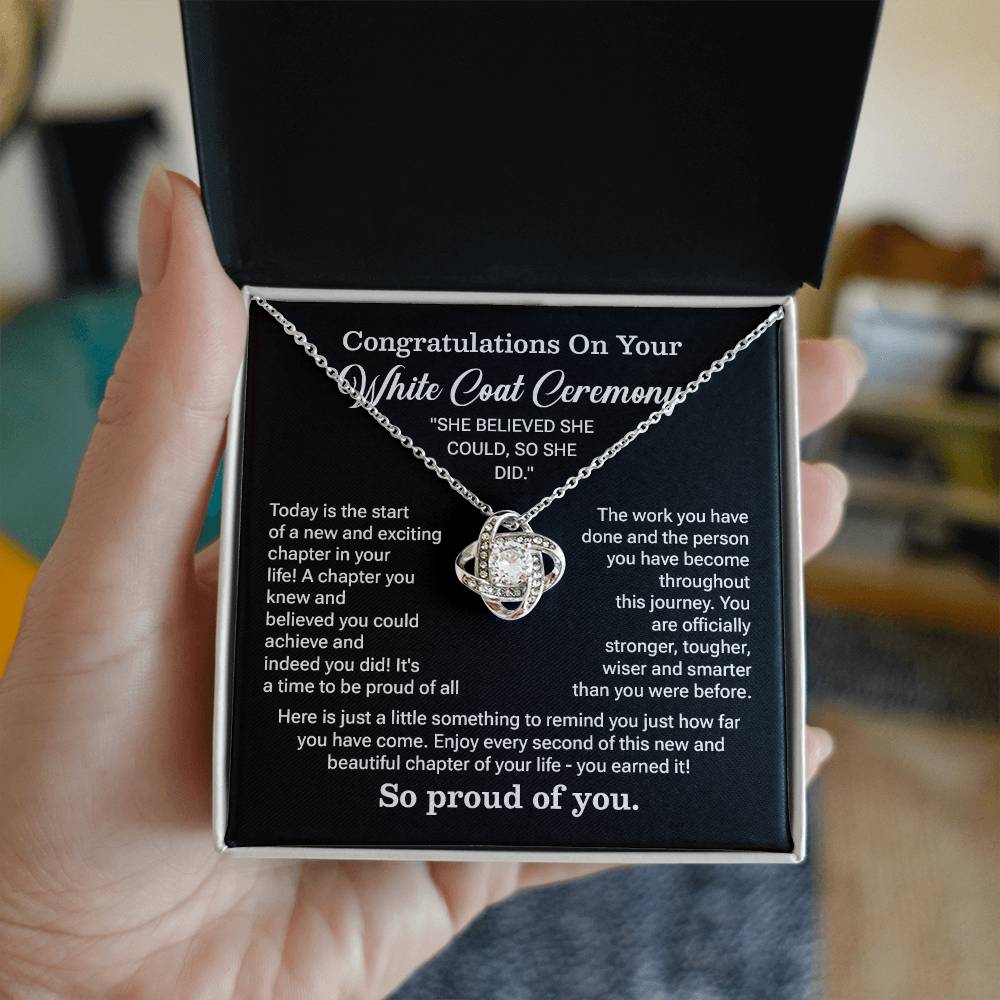 Congratulations On Your New White Coat Ceremony Congratulations Necklace White Coat Ceremony Inspirational Jewelry Gift New Chapter Necklace Meaningful Gift For Graduates Emotional Connection Necklace Motivational Jewelry