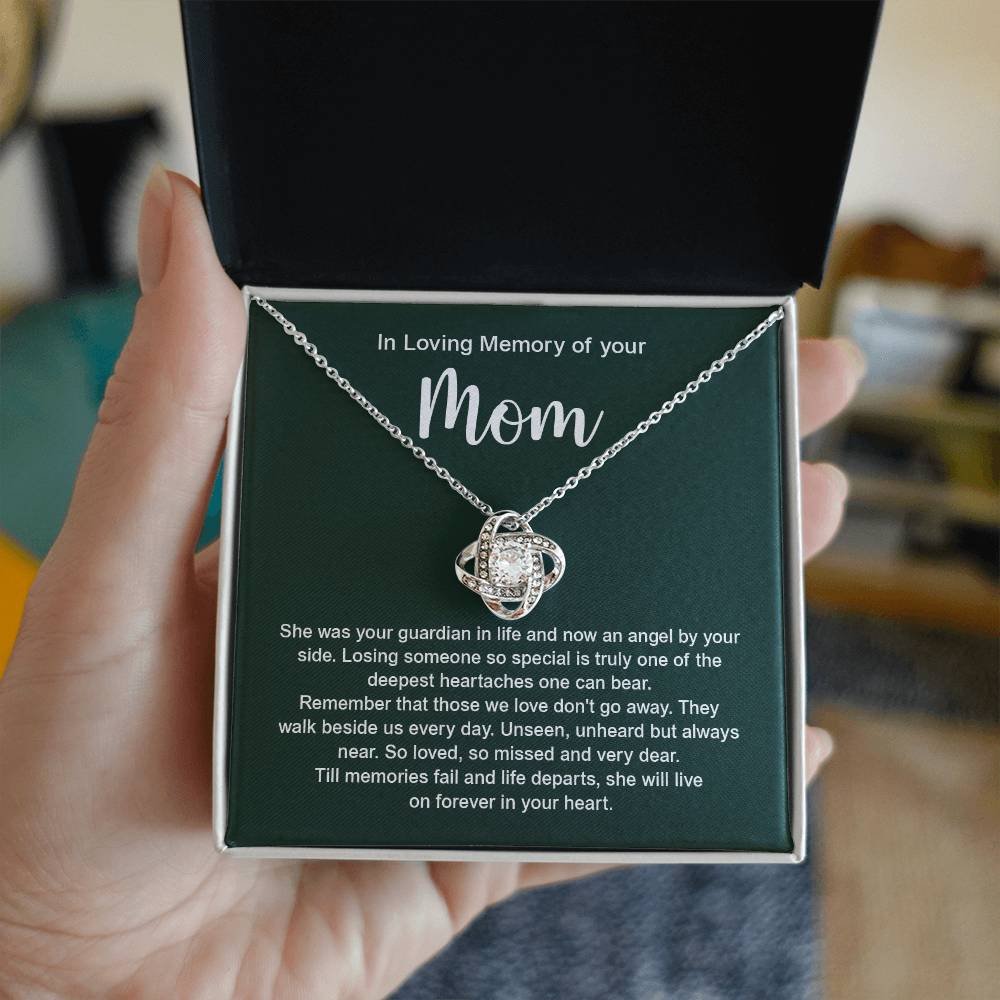 In Loving Memory Necklace For Loss Of Mom – Memorial Jewelry Gift With Heartfelt Message