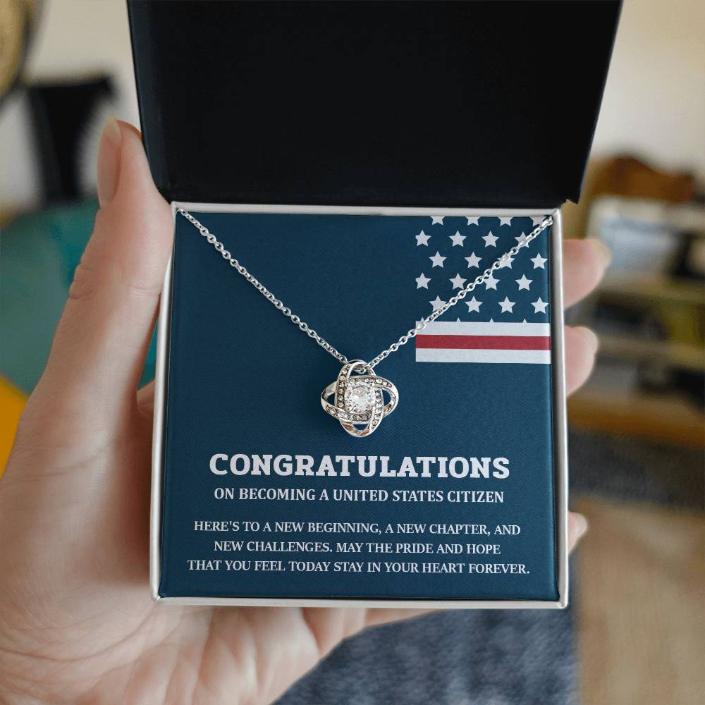 Congratulations Necklace For New U.s. Citizen Necklace For New U.s. Citizen Necklace For U.s. Citizenship Success Necklace For Official U.s. Citizen Jewelry For New U.s. Citizen Necklace With Message Of Hope Gift For American Patriot