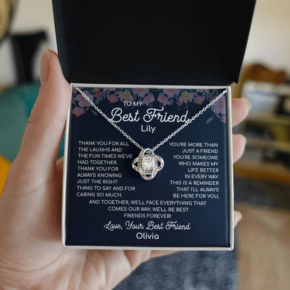 To My Best Friend, A Bond Like No Other Necklace Heart's Delight Necklace Thankful For Our Memories Together Gift Necklace Of Heartfelt Appreciation Necklace Of Unconditional Friendship Best Friends Forever Jewelry Heartfelt Message With Necklace