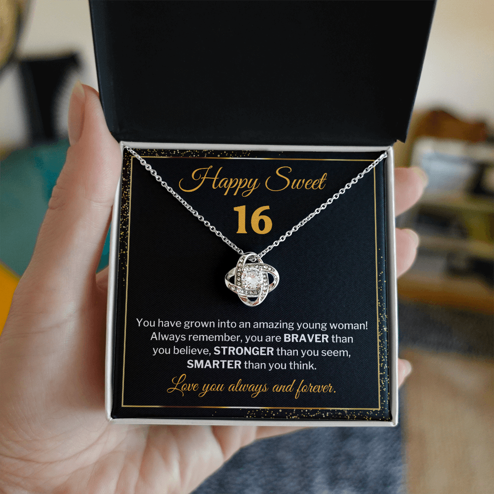 Sweet 16 Necklace Gift With Loving Message Card