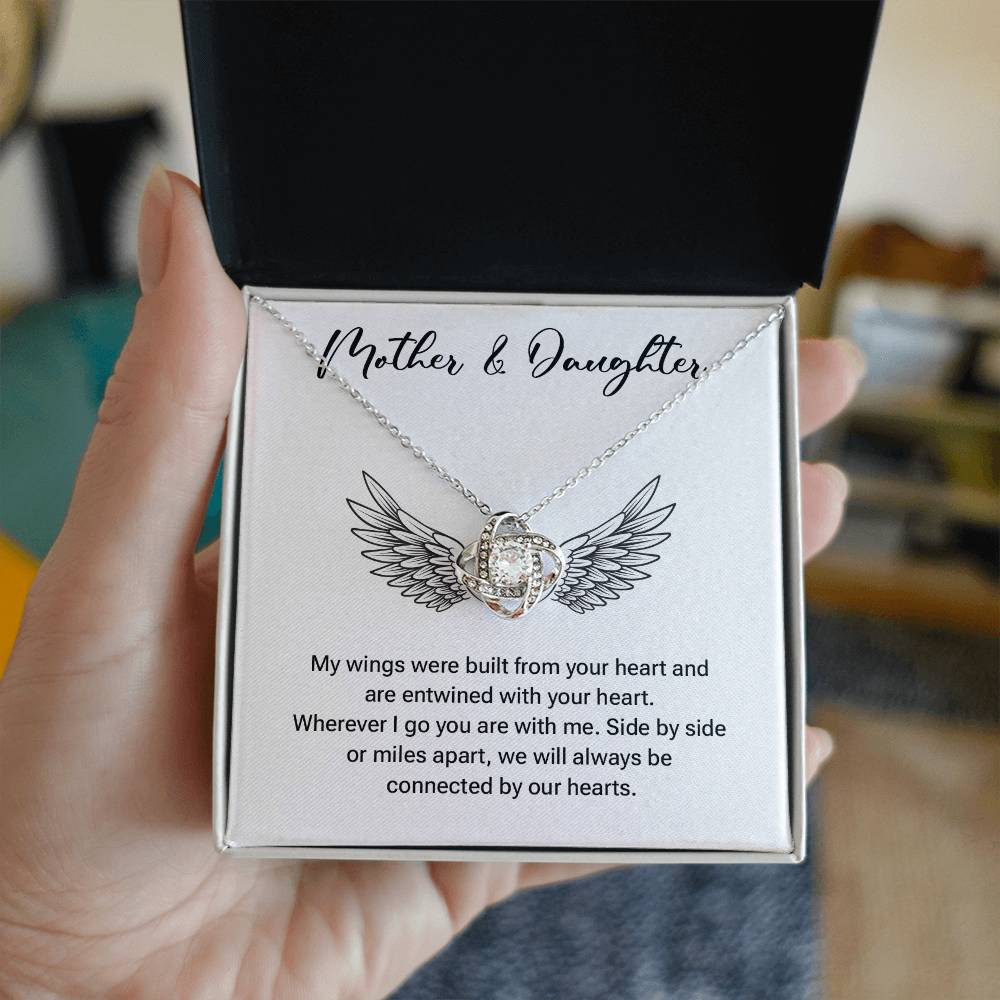 Mother & Daughter Necklace Gift – Wings of Love Keepsake Card